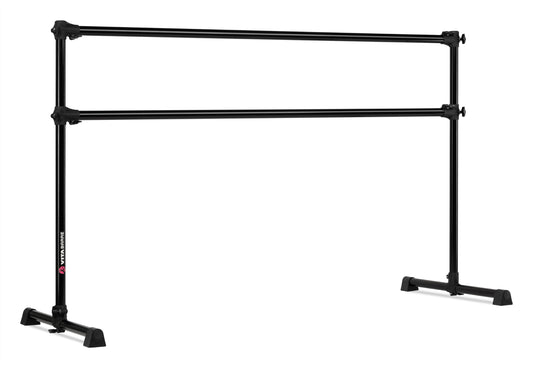 VITA Barre Portable Freestanding Double Ballet Barre, Prodigy, 6 Ft Bars, Black | Adjustable Height, USA Made, Home or Gym Exercise Equipment for Kids & Adults | Dance, Fitness, Pilates