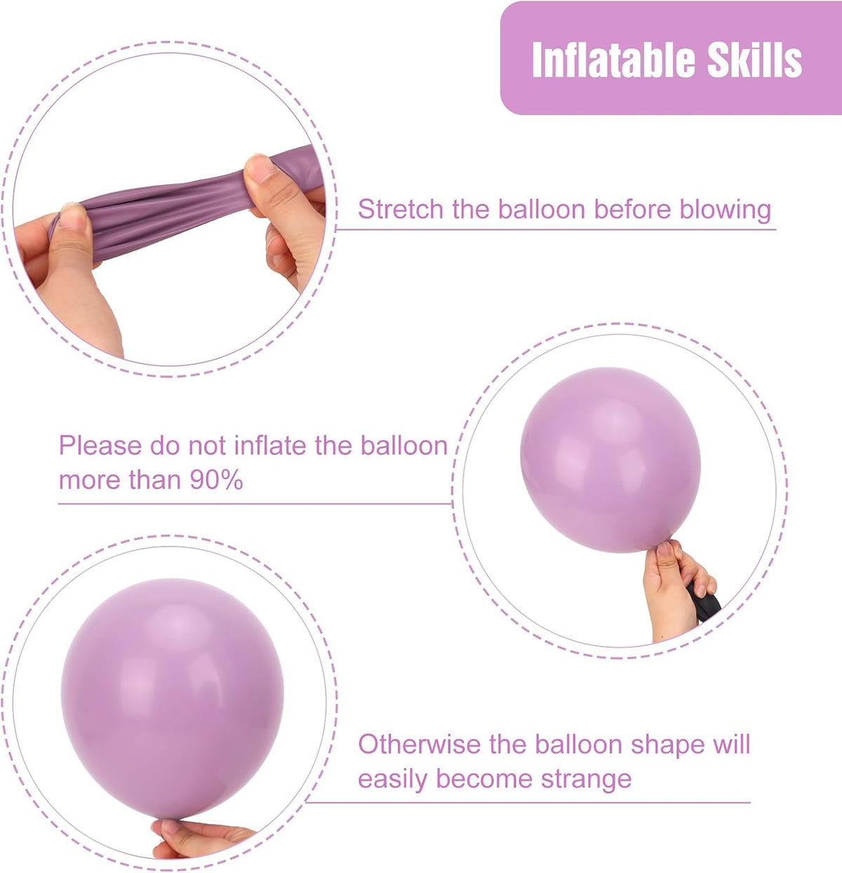 RUBFAC Dusty Purple Balloons - 129-Piece Latex Garland Kit for Weddings, Baby Showers & Parties | 5-18 Inch Sizes