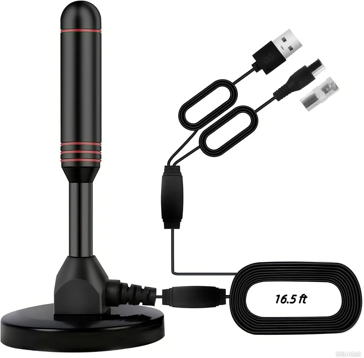 BAOZMINAN 4K 1080p,Easy Installation,16.5ft Cable,2 TV Antenna Smart TV Indoor,Long Range Reception for Local Channels