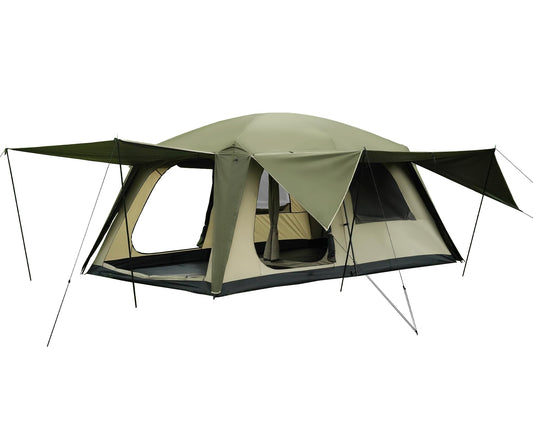 Vidalido 8-10 Person Camping Tent with 3 Door 2 Room Large Family Cabin Tents, Double Layer Waterproof Portable Glamping Tent, Big Tents for Outdoor Picnic Camping Hiking and Family Gathering