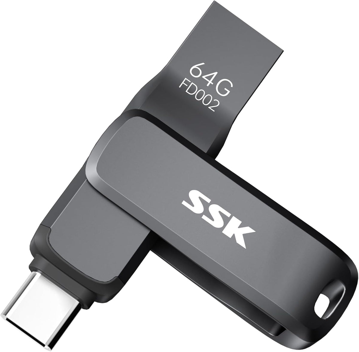 SSK 3.2 64GB,Up 200 USB Flash Drive to MB/S Read Speed USB C Memory Stick,Dual USB C Thumb Drive with USB Type-C