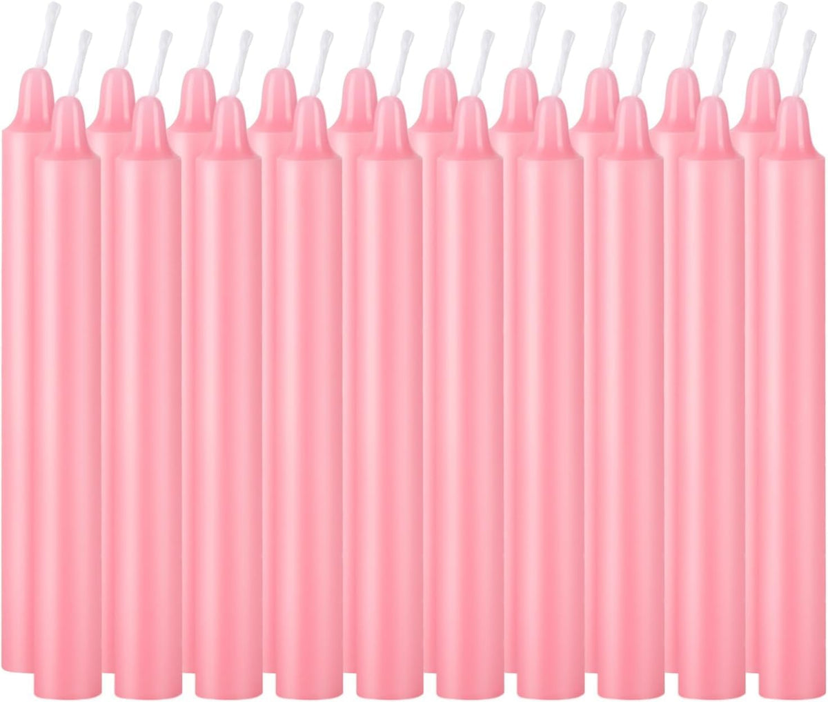 YOROXRG Mini Unscented Taper Candles - 40 Pack for Weddings, Birthdays, and Home Décor | 4 Inch Tall (Pink)