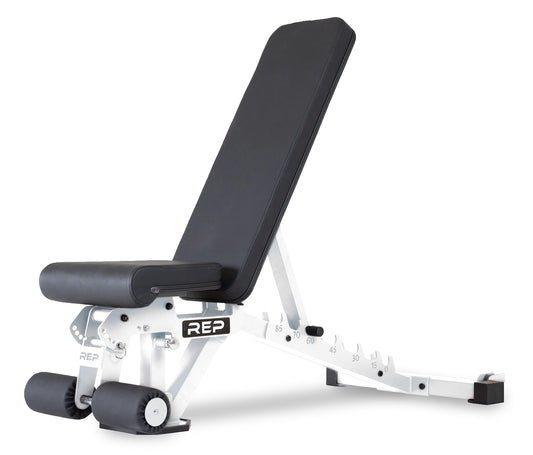 Rep Fitness Adjustable Bench – AB-3000 FID – Flat/Incline/Decline (White)