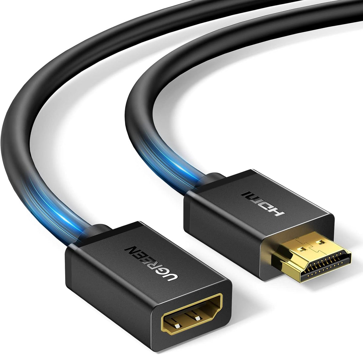 4K 3FT PS5 PS4 2 UGREEN HDMI Extension Cable HDMI Extender Male to Female Adapter Cord Compatible with Roku TV Stick