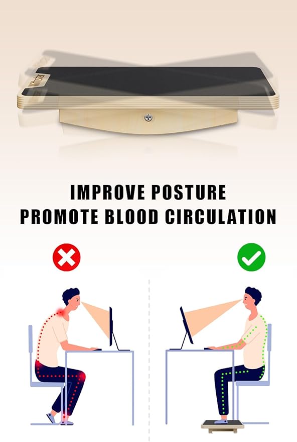 Balance Board Professional Wobble Board for Adults Anti-Slip 350LBS Balance Boards Anti-Slip Standing Desk Core Strength Wooden Balance Board