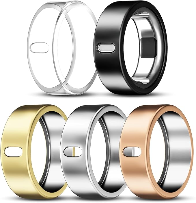 5 Pack Cover Compatible with Oura Ring Gen 4/Oura Ring Gen 3 Horizon/Heritage, Surport Charging with Cover on, Anti-Scratch TPU Protector for Oura Rings Accessories Women Men (Size 11)
