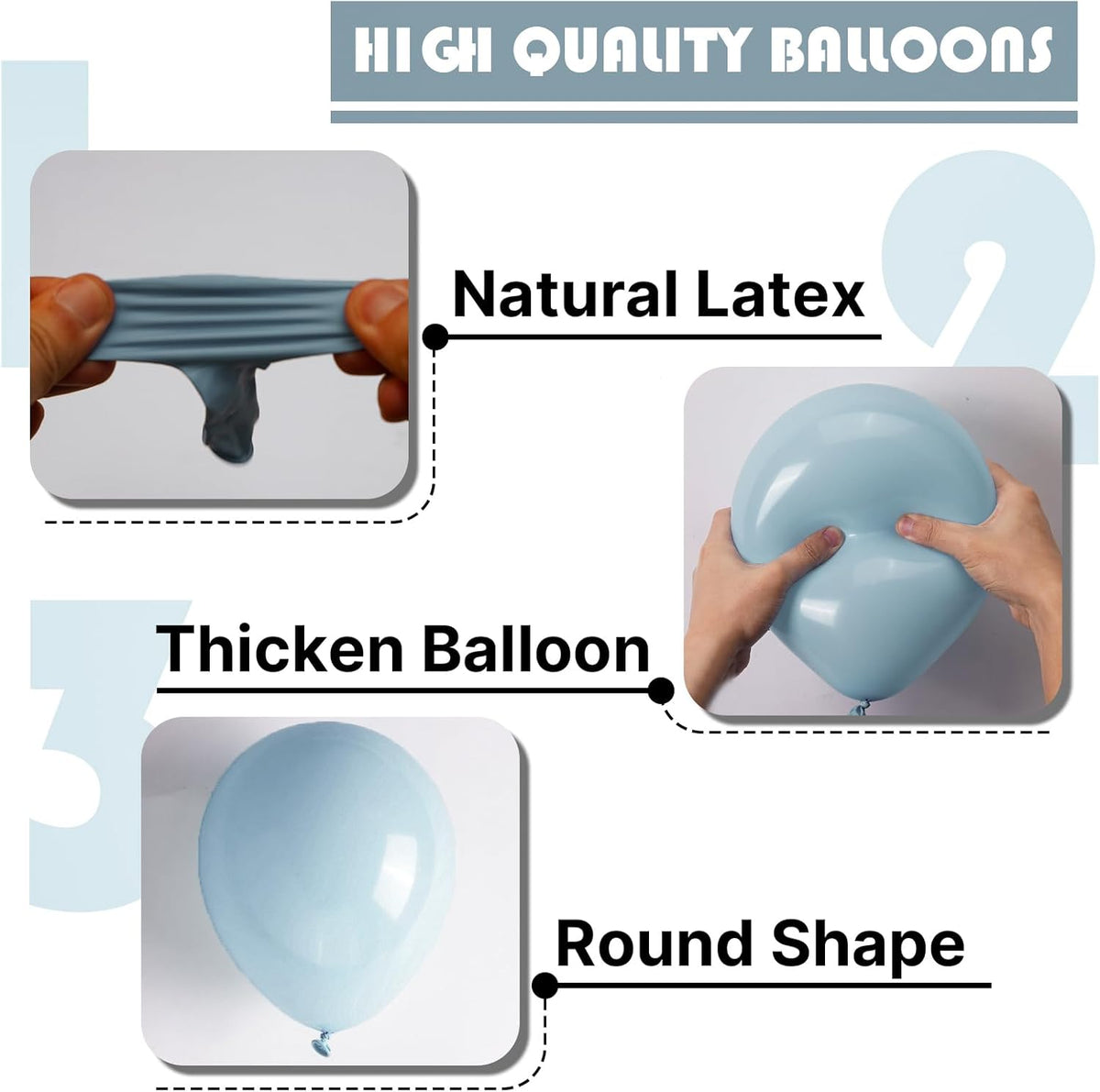 PartyWoo Dusty Blue Balloons - 120-Piece Boho Balloon Arch Kit | Light Blue Aqua for Graduation, Baby Shower & Birthday Decor