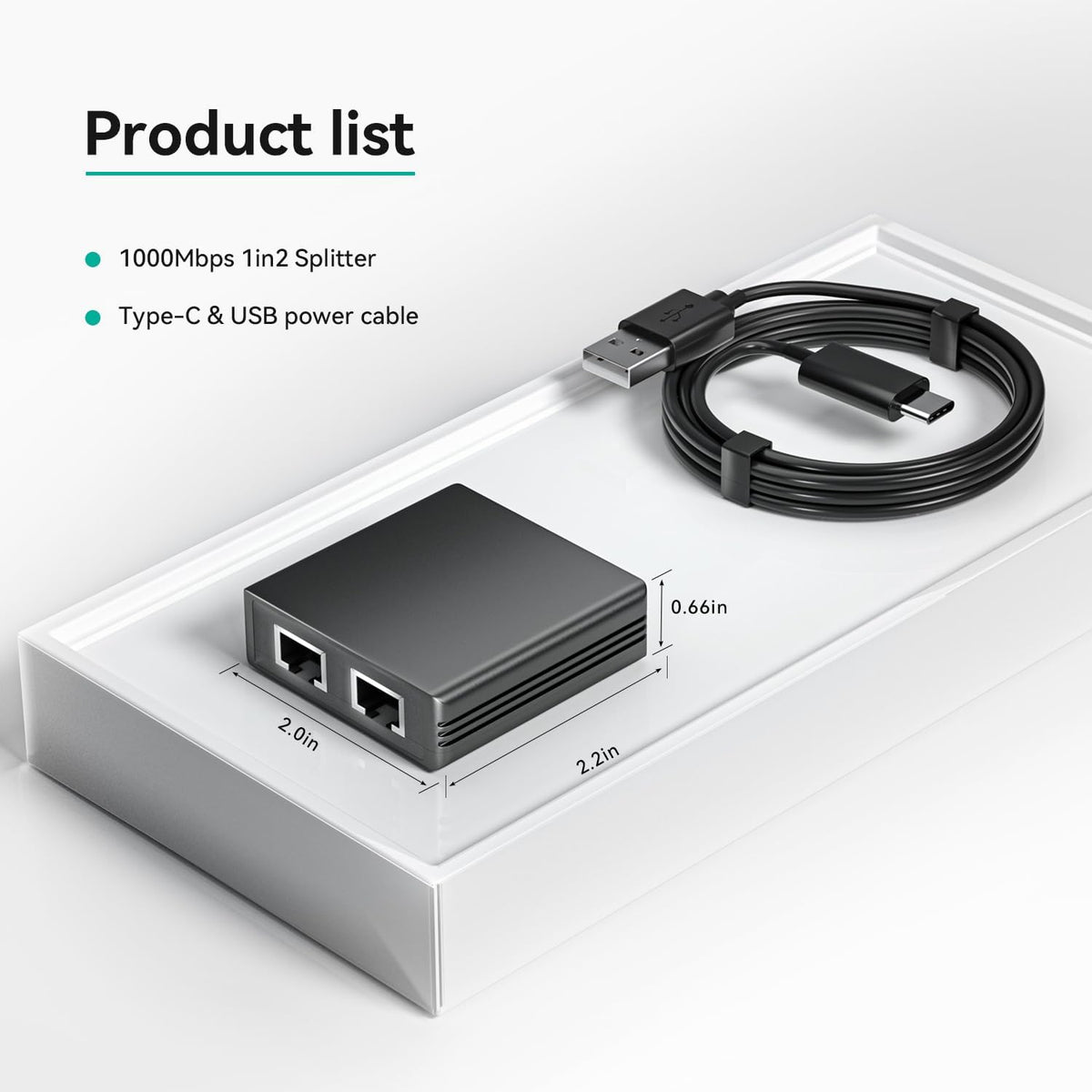 bliyee 2 1000Mbps RJ45 Cat5/6 Port Gigabit Ethernet Switch, Network Switch Adapter, Easy LAN Expansion for PC Router