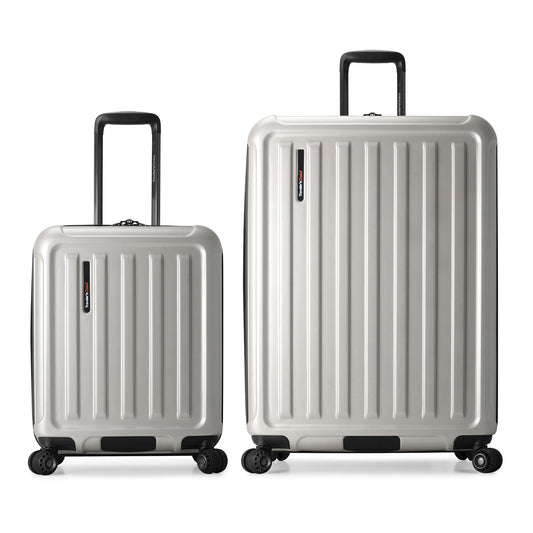 Traveler's Choice Art of Travel Hardside Expandable Luggage with Spinner Wheels, Silver