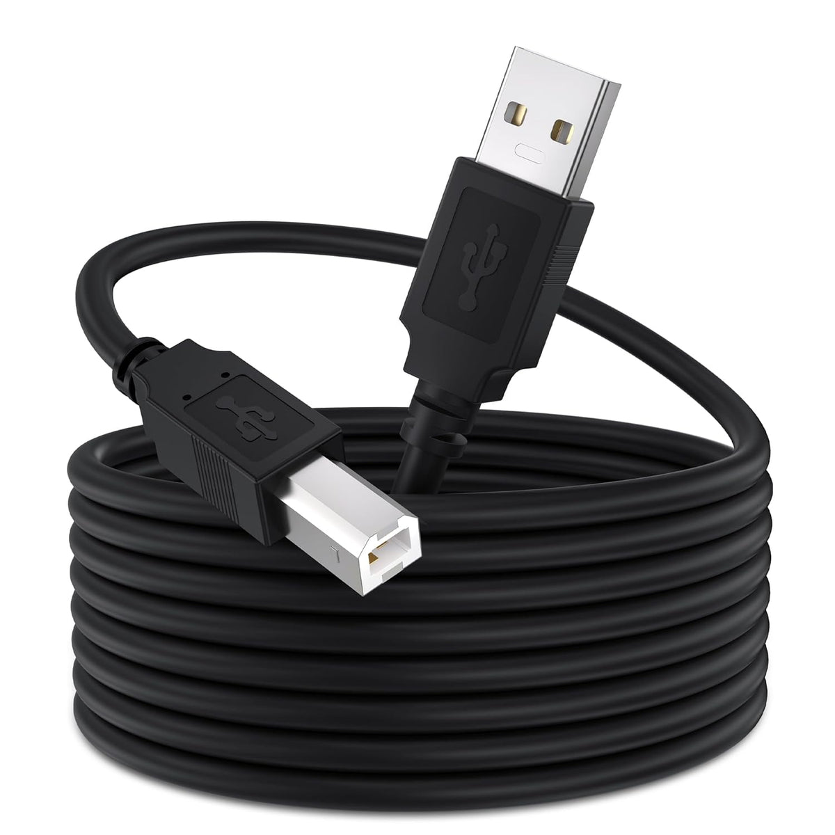Qxcynsef 2.0 10 10FT USB Printer Cable FT USB A to USB B Cable for HP, Canon, Epson, Brother, Lexmark Printer, Scanner
