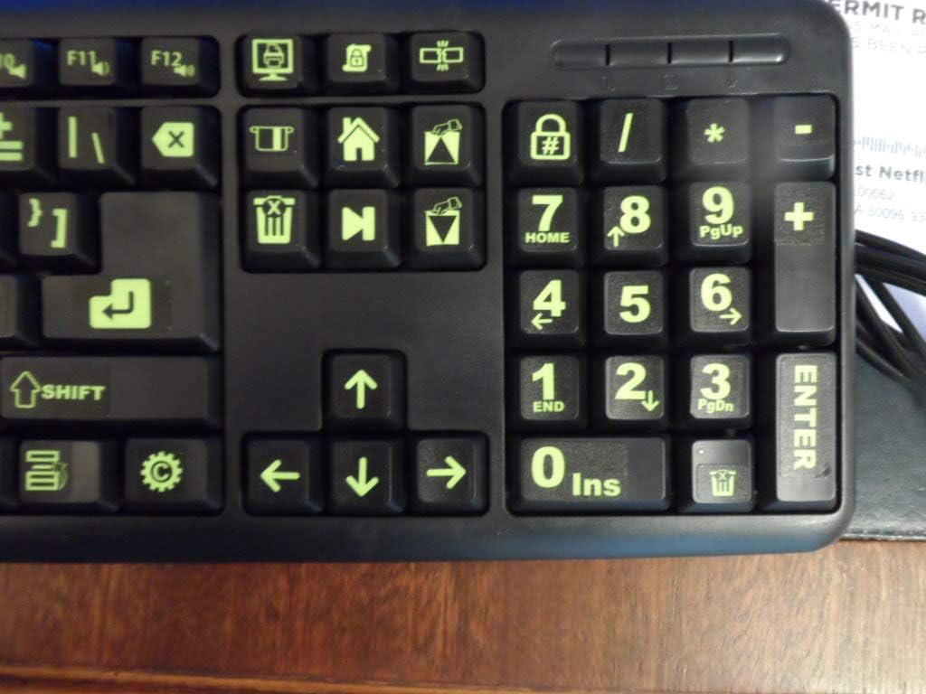 Sovereign GA 194 Set 3 Keyboard Stickers piece with Big Luminescent Extra Large Symbols. Yr. Warranty. Will Not Wear