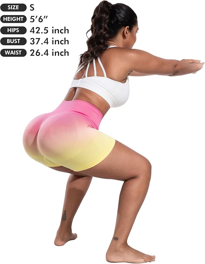 CHRLEISURE Women's 4 Packs Workout Gym Shorts, High Waisted Butt Lifting Scrunch Butt Seamless Booty Shorts