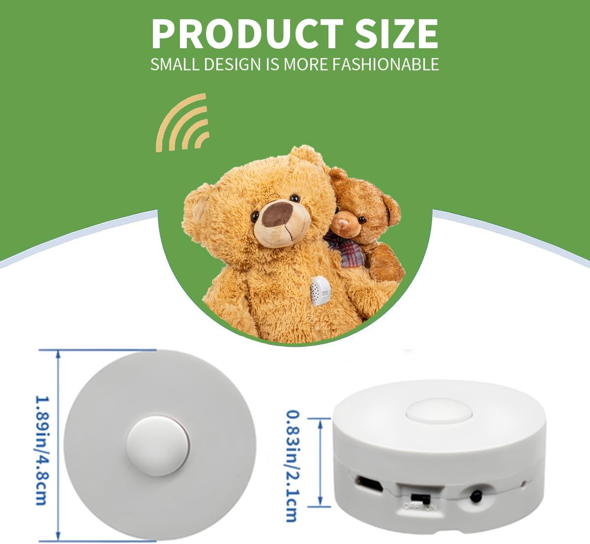 XLW 16 Min Voice Recorder,DIY Voice Recording Button for Stuffed Animals, Bear,Plush, Baby Doll,Pillow. Record Custom