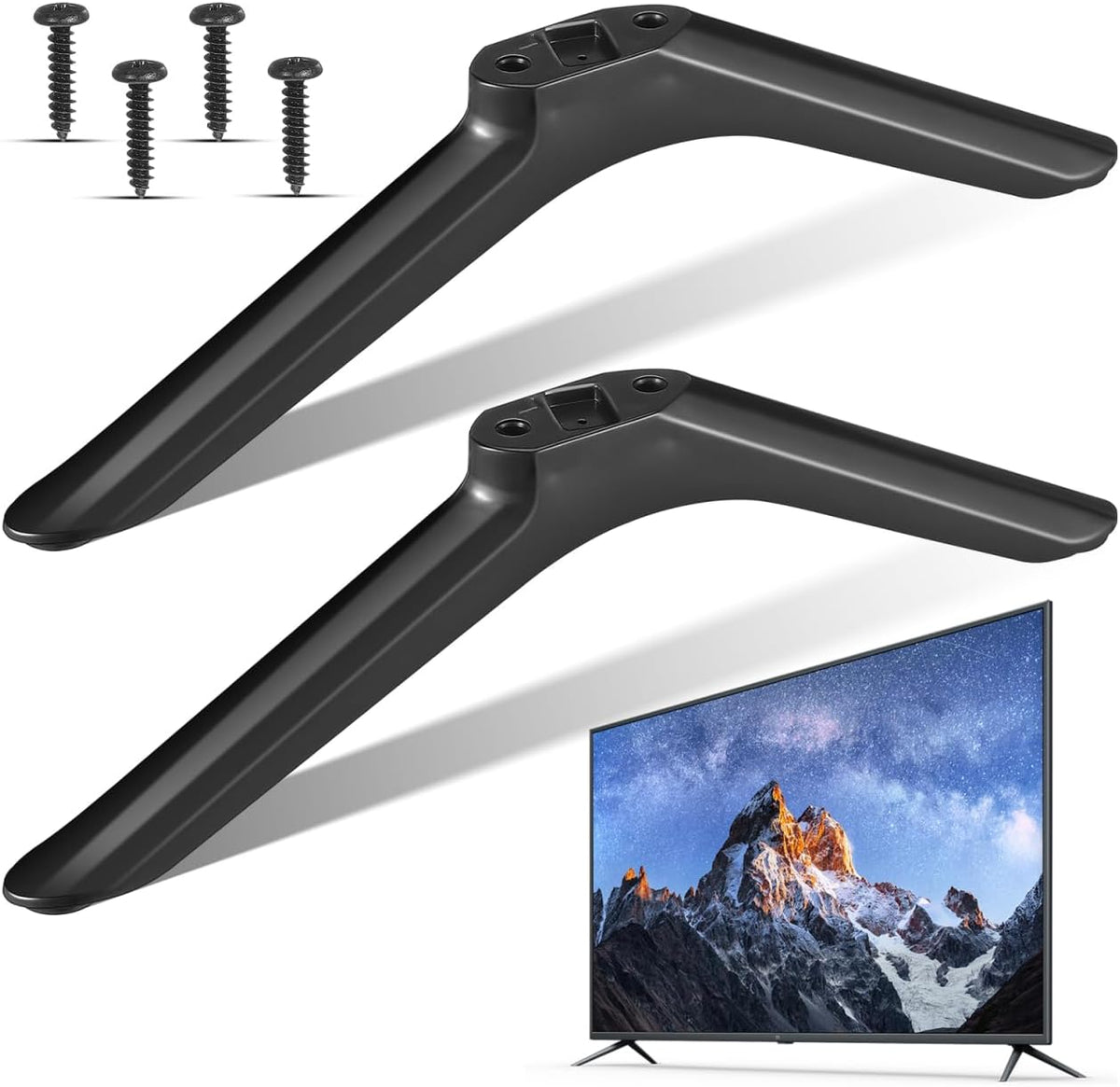32 Inch Cabilock Universal Tv Stand Replacement Legs with Screws Non-Slip Base for Tvs LCD Led Smart Tv Pedestal Mount