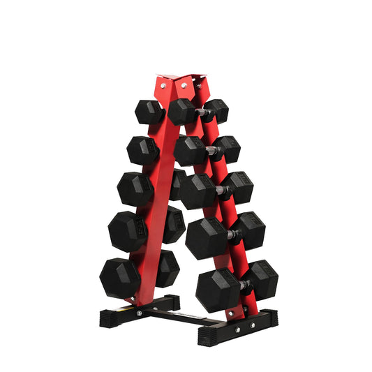 RitFit 250LB/300LB/350LB/550LB/650LB Rubber Hex Dumbbell Sets with Weights Rack, Multiple Color Choices Available, Great Gym Equipment for Home, Strength Training, Workouts