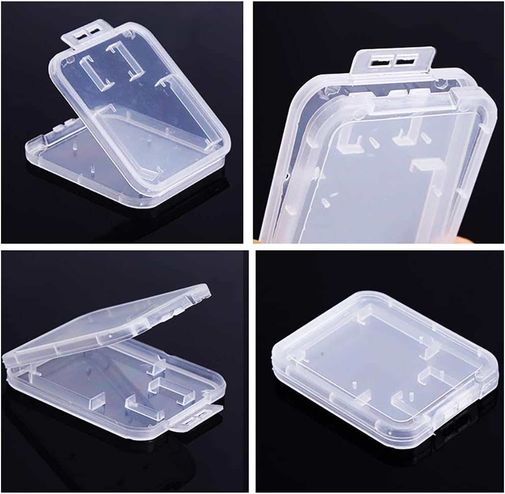 SteelFever (10 Clear Plastic Memory Card Case Compatible with SD SDHC SDXC Micro SD T-Flash Card PCS)