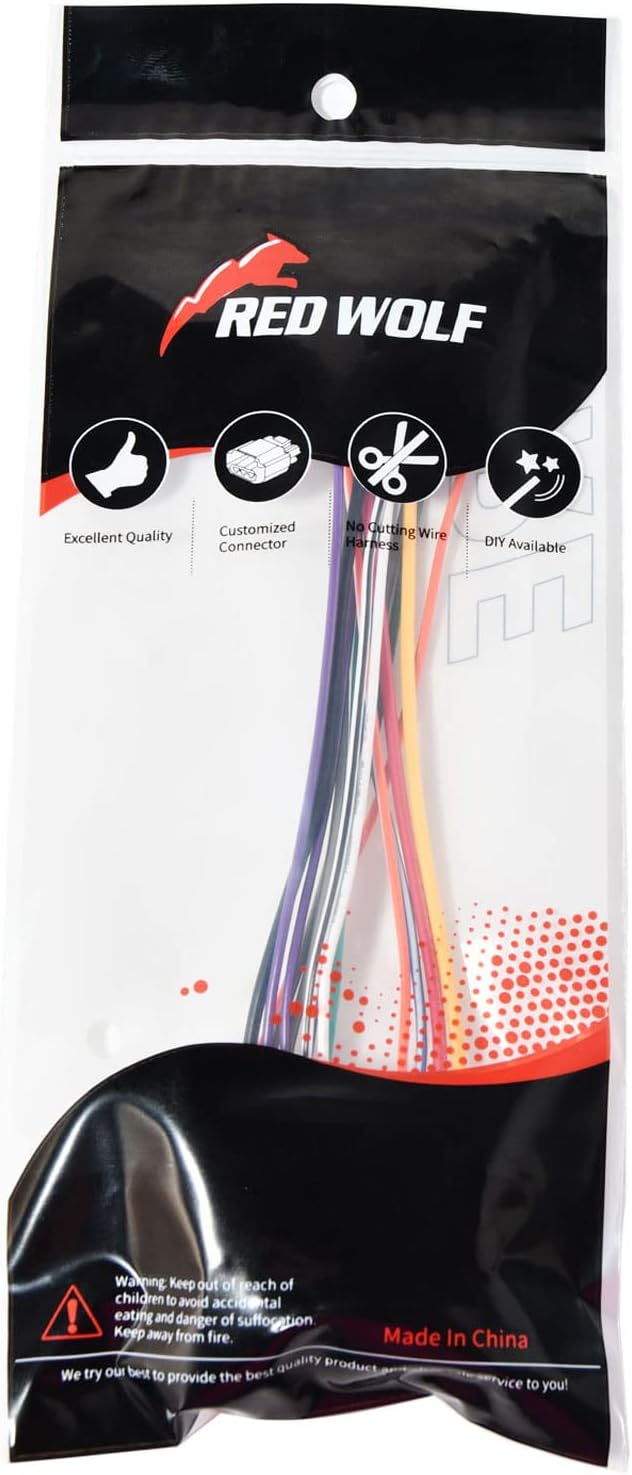 1988-2002 RED WOLF Stereo Wiring Harness Replacement for GM Chevrolet GMC Buick Cadillac Car Radio Wire Harness Antenna