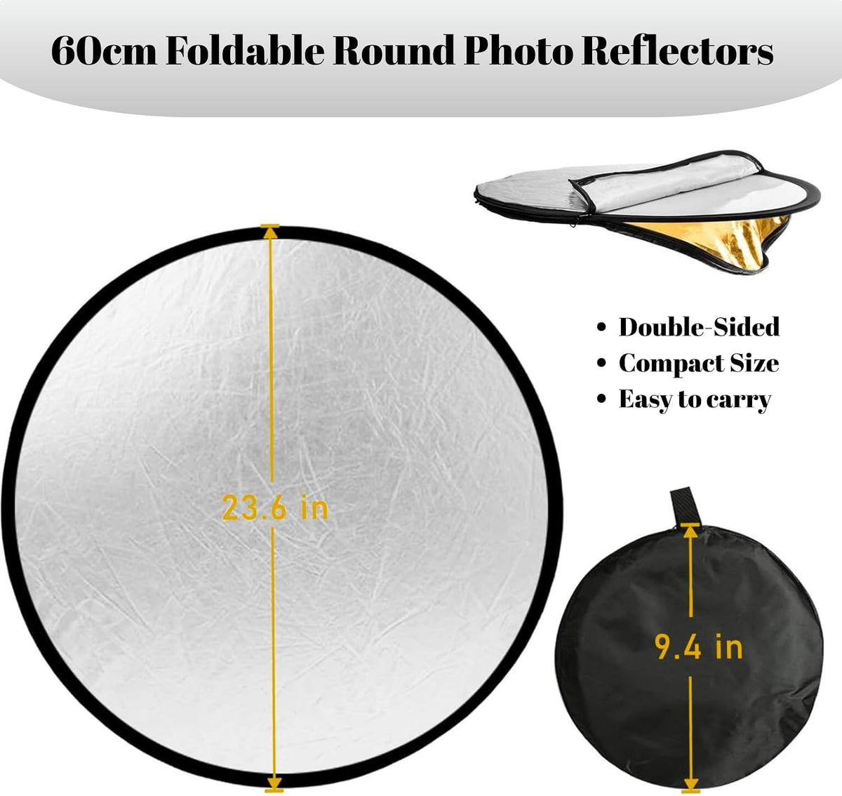 SuperRC 5 1 24'' in Photo Collapsible Photography Reflector Portable Camera Panel for Studio Outdoor Lighting Indoor