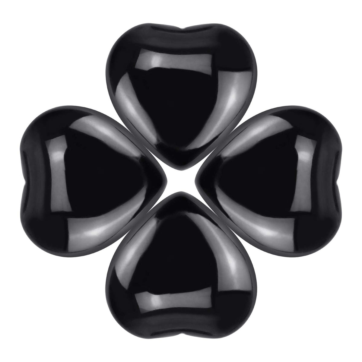 Marrywindix 15 Packs 0.8 Inch Healing Crystal Natural Black Obsidian Heart Love Carved Palm Worry Stone Chakra Reiki Balancing
