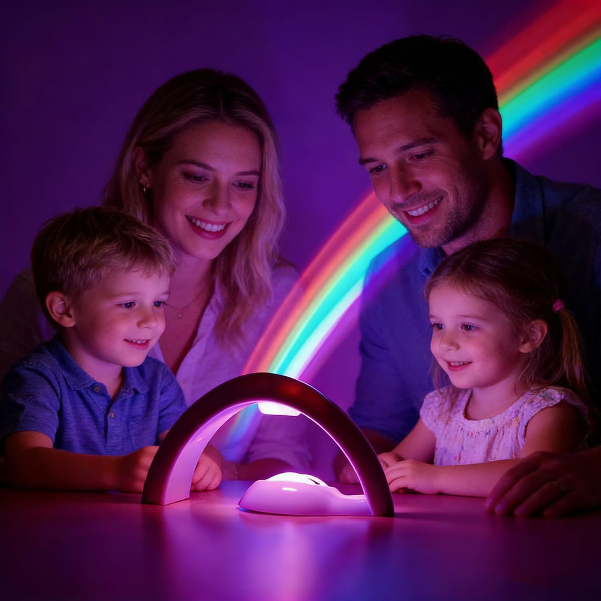 Rainbow Led Lights - USB Power Supply Rainbow Projector Signs Wall Decor, Rainbow Night Light for Girls Room Kids Gifts