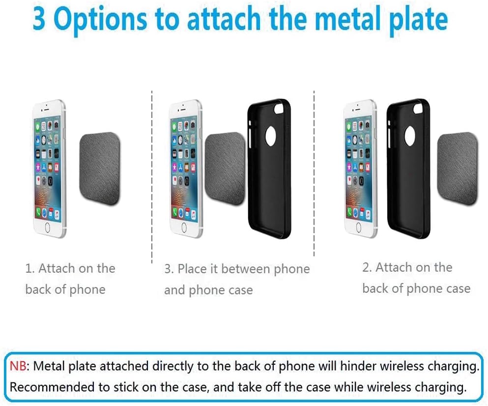 ACKLLR 16 8 8 Pieces Phone Car Mount Metal Plate with Adhesive for Magnetic Cradle-Less Mount,Cell Phone, GPS