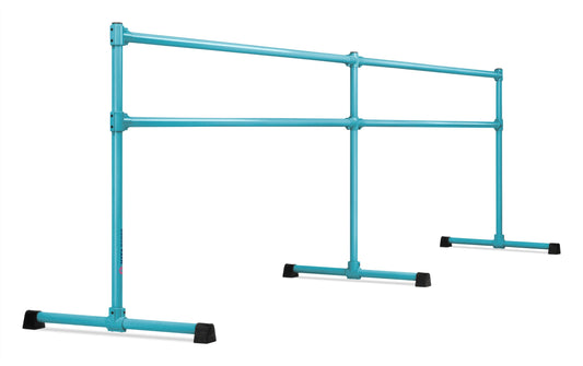 VITA Barre Portable Freestanding Double Ballet Barre, Extreme, 16 Ft Bars, Teal, Steel | Fixed Height, Made in USA, Home or Gym Exercise Equipment for Kids & Adults | Dance, Fitness, Pilates