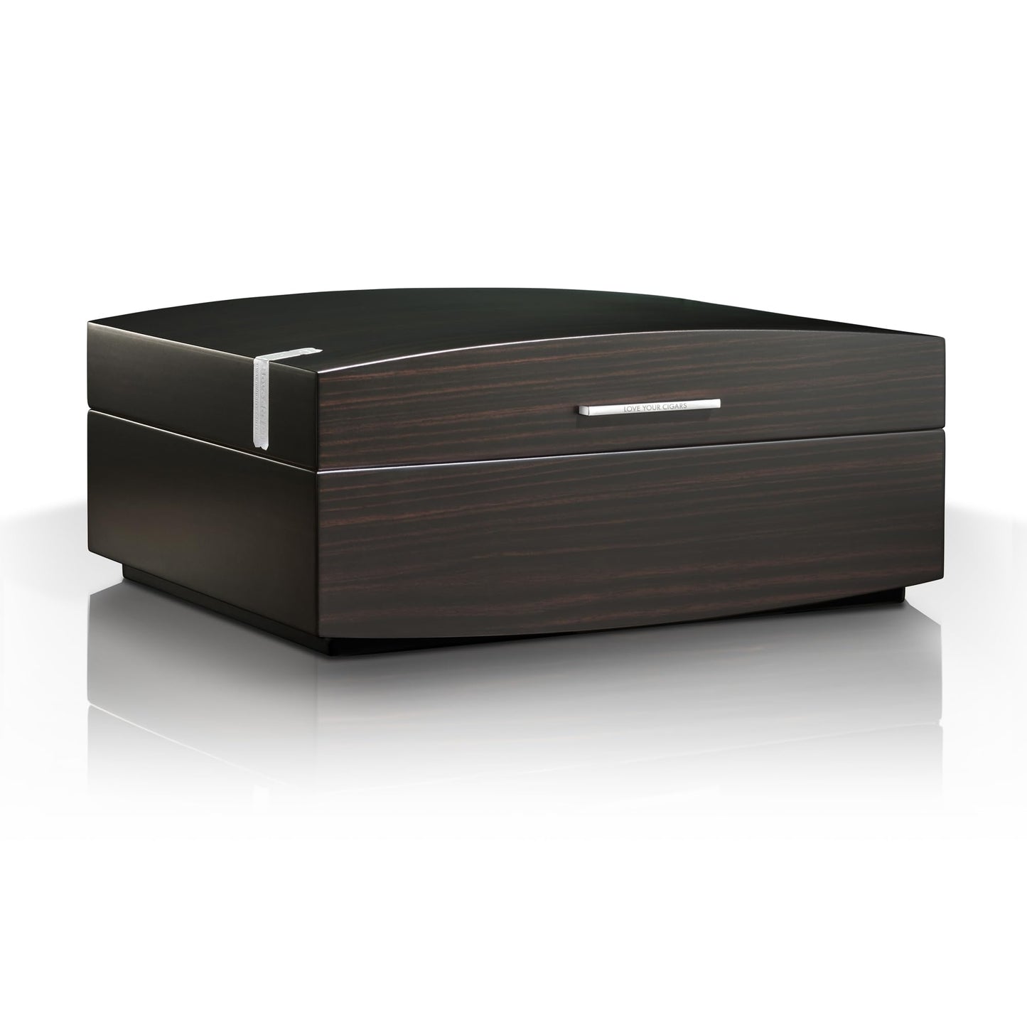 Boveda Bespoke Spanish Cedar Humidor Cigar Box with Macassar Ebony Matte Finish, Custom-Built Holder, Includes 84% Seasoning Packs and 69% Size 320 Humidity Pack, 50 Cigar Capacity