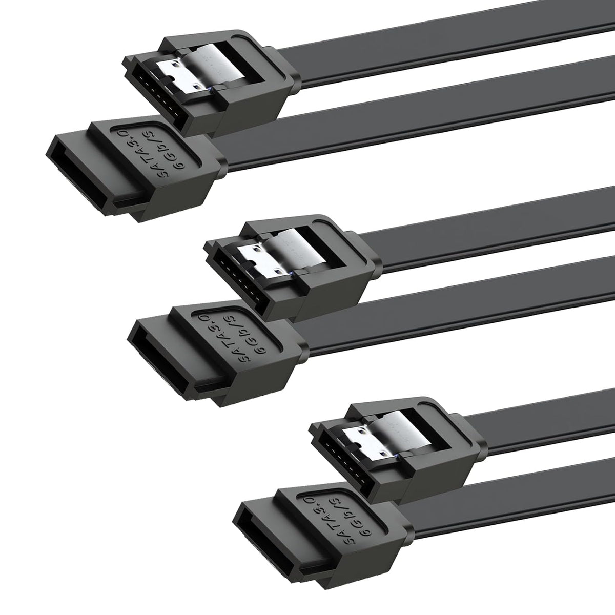 Mbiydeg Data,3 6Gbps 15 Inch SATA Cable III for SSD HDD PCS Straight Angle Sata Data Cable Compatible for SATA Hard