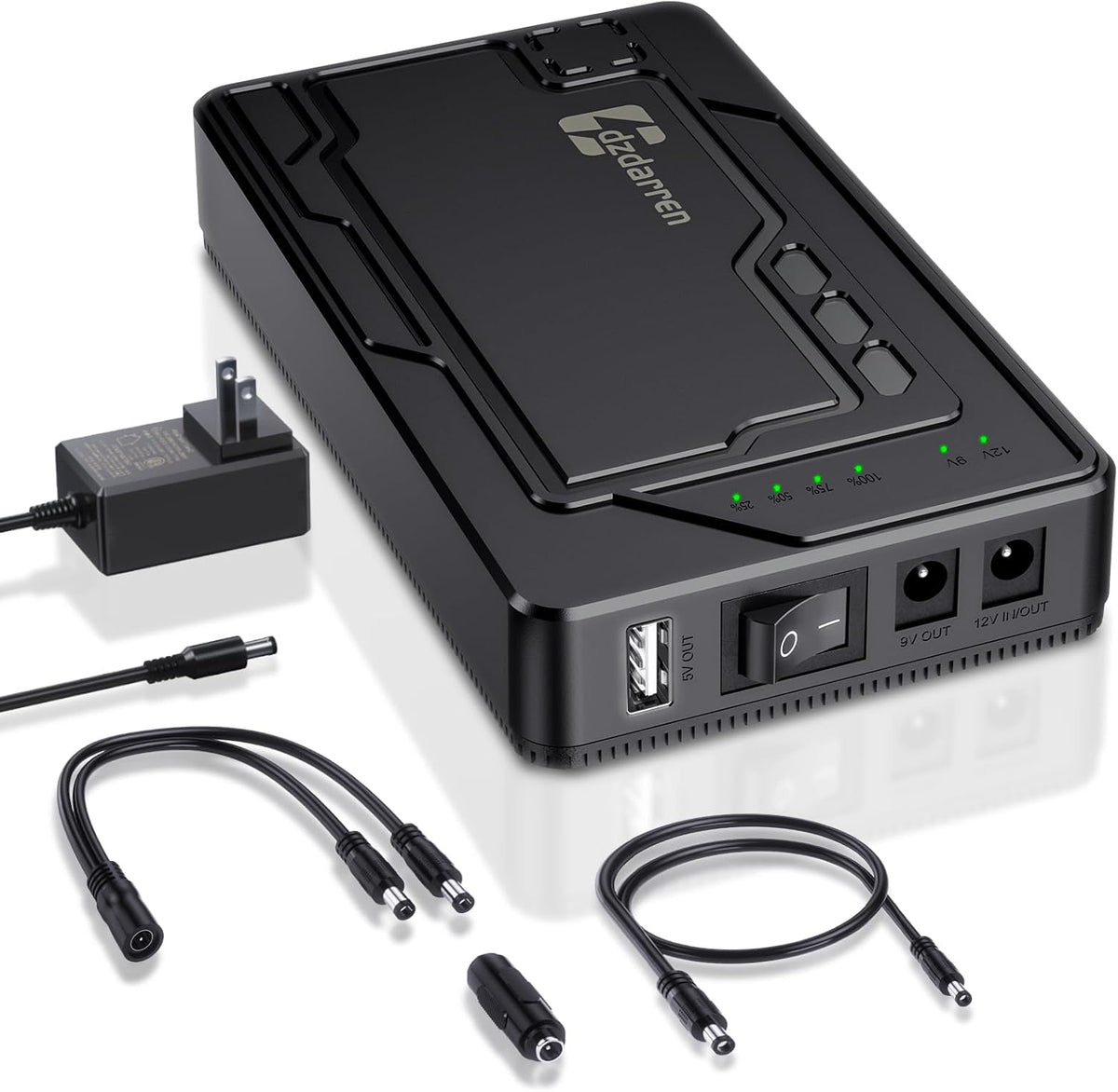 dzdarren 12V Pack 8000mAh, 5V/9V/12V (12V 8000mAh 9V 10000mAh 5V 19000mAh),DC Pack Rechargeable Battery Portable Power