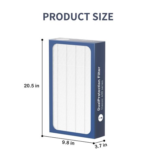 KPPTYTY 2 Pack Classic 400 Series DualProtection Filter Replacement Compatible with BLUEAIR Classic 400 Series Air Cleaner Purifiers, 480i, 402, 403, 405, 410, 450E, 455EB, HEPA Filter