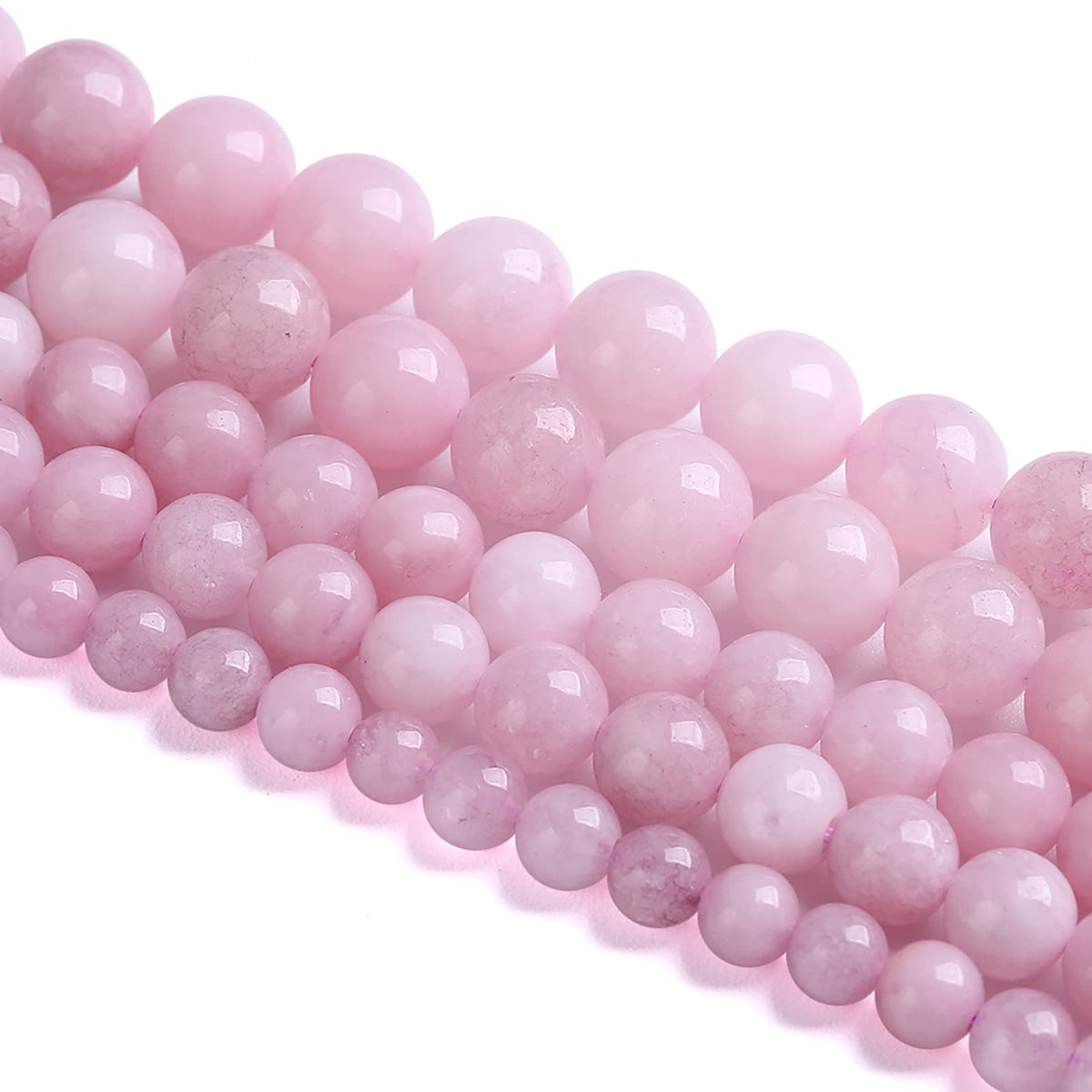 8MM 46PCS Kunzite Beads Round Loose Beads for Jewelry Making DIY Bracelet Necklace Crystal