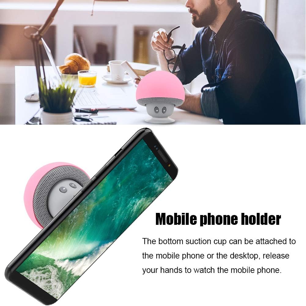 Tangxi Bluetooth3.0 Speaker, Mini Portable Mushroom Speaker, Noise Reduction Subwoofer with Suction Cup Function