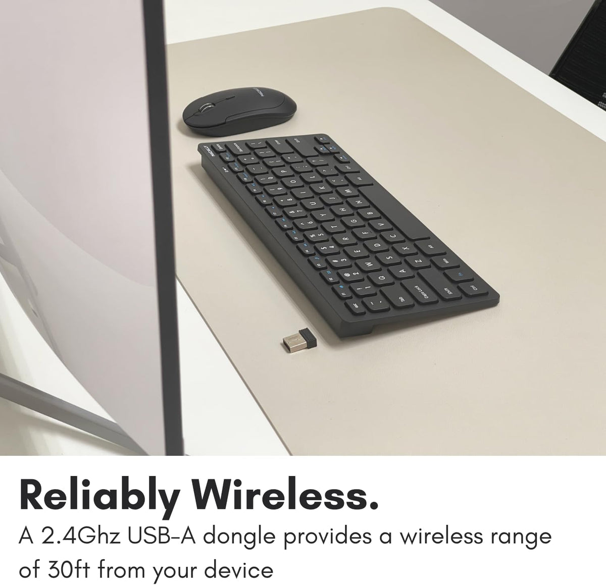 Macally 2.4G Mini Compact Keyboard - Wireless Keyboards for Desktop PC, Surface, Chromebook, Notebook, Laptop Keyboard
