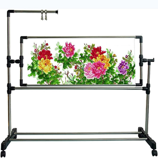 ELUKHT Cross Stitch Craft Frame, Adjustable Needlework Floor Frame Cross-Stitch, Standing Craft Stand and Lap Table for Sewing and Art, Convenient Holder for Creative Projects.