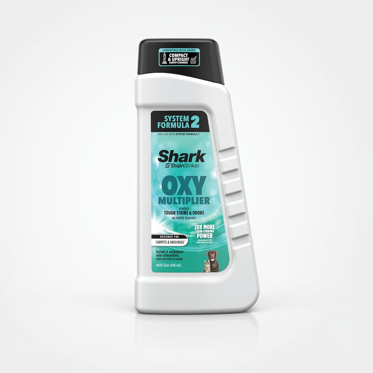 Shark StainStriker OXY Multiplier Formula - 32oz Carpet Cleaner for All Carpets & Upholstery