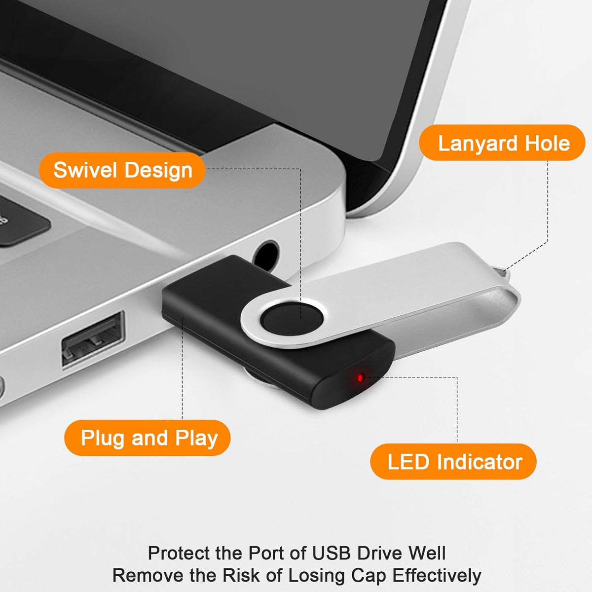 MECHEER 8GB 10 Pack USB2.0 Flash Drive Bulk USB Flash Drives, Thumb Drive USB Stick for Data Storage Backup, Jump Drive