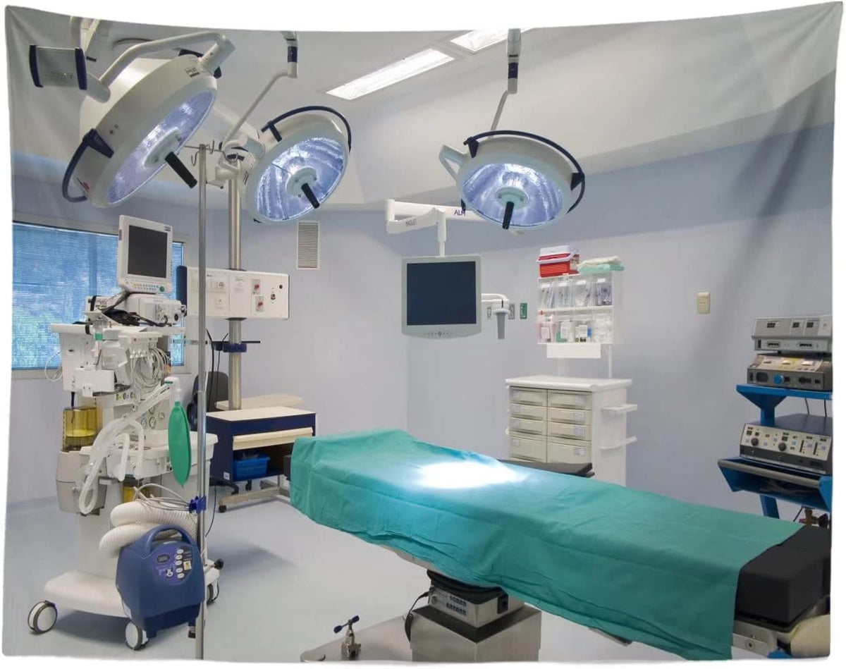 BELECO 9x6ft Hospital Backdrop Fabric Operating Room Backdrop Doctor Surgery Anesthesia Bed Sickbed Medical Equipment