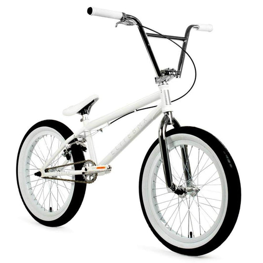Elite BMX Bicycle 18", 20" & 26" Model Freestyle Bike - 3 Piece Crank (White, 20")