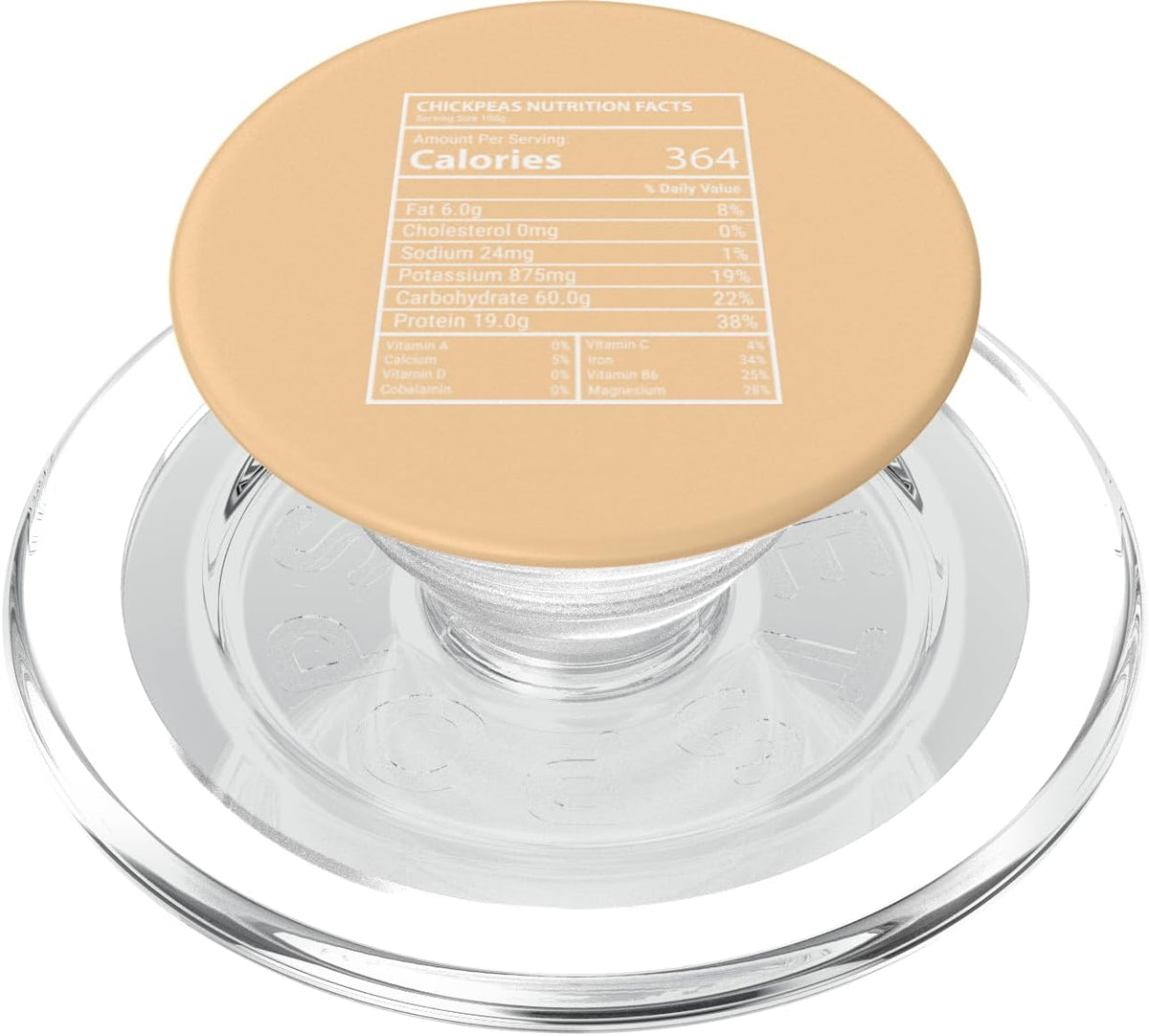 Chickpeas Nutrition Data Graphic Collective Chickpeas Nutrition Facts Macro Label Design PopSockets PopGrip for MagSafe