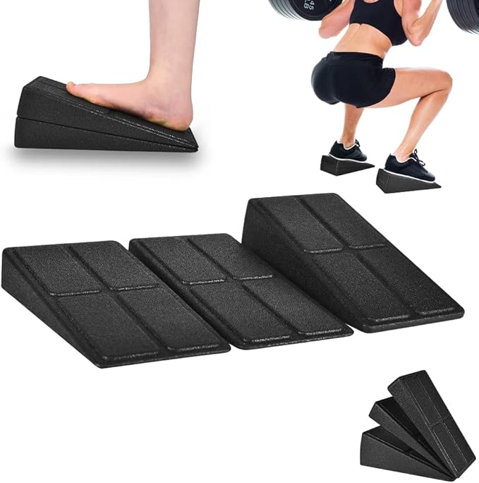 Slant Board Squat Wedge for Calf Stretchingï¼? Pcs 12" x 6.3" Foot Stretcher Balance Board for Plantar Fasciitis, Adjustable Foam Slant Board Wedge Great for Exercises