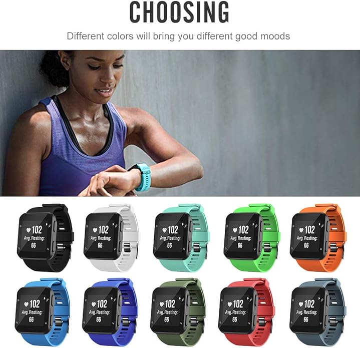 Compatible with Garmin Forerunner 35 Band,Solf Silicone Replacement Bands for Garmin Forerunner 35 Watch