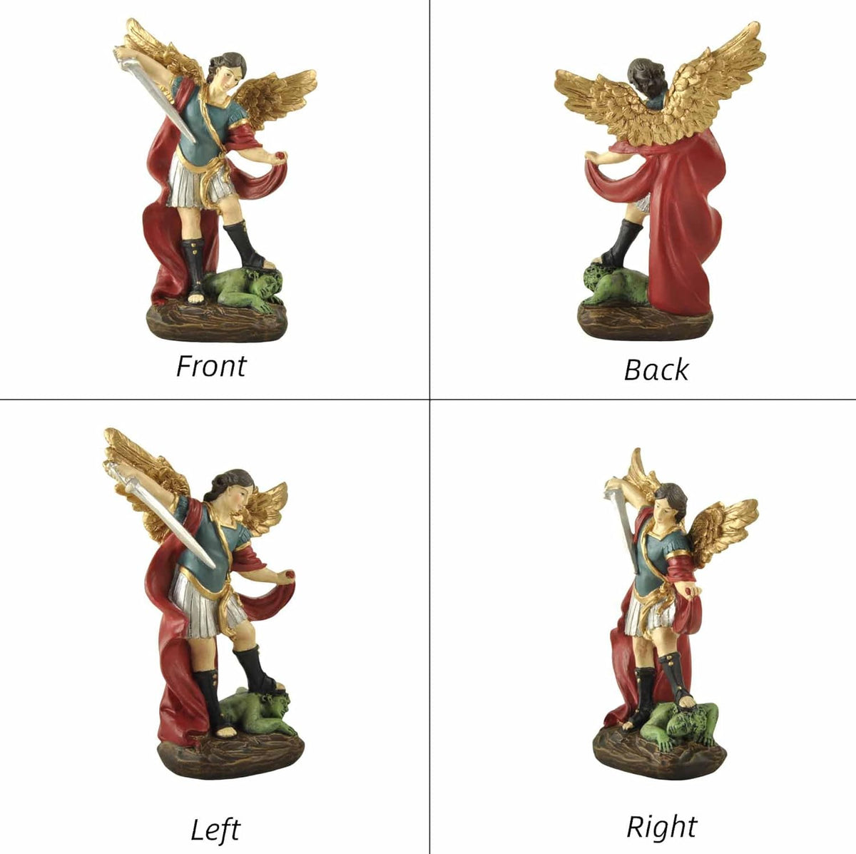 San Miguel Archangel Statue - Saint Michael Defeats Lucifer | Religious Collectible Angel Figurine, 5.31” H