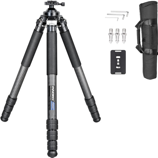 INNOREL P404C 72" Carbon Fiber Tripod for Hunting with Arca Swiss Dovetail Mount and 360° Ballhead(2.5"), 40mm Tube Tripods with Heavy Duty Construction for Photography and Outdoors, Load 88lb/40kg