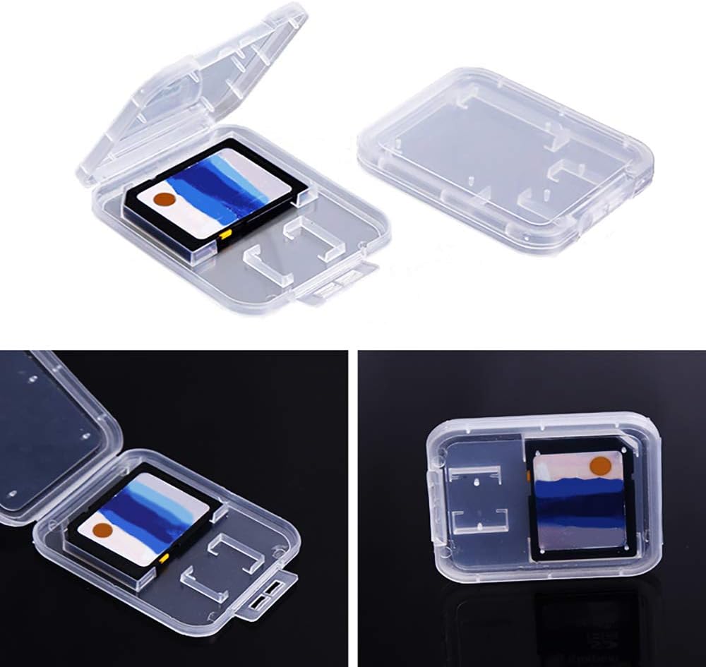 SteelFever (10 Clear Plastic Memory Card Case Compatible with SD SDHC SDXC Micro SD T-Flash Card PCS)