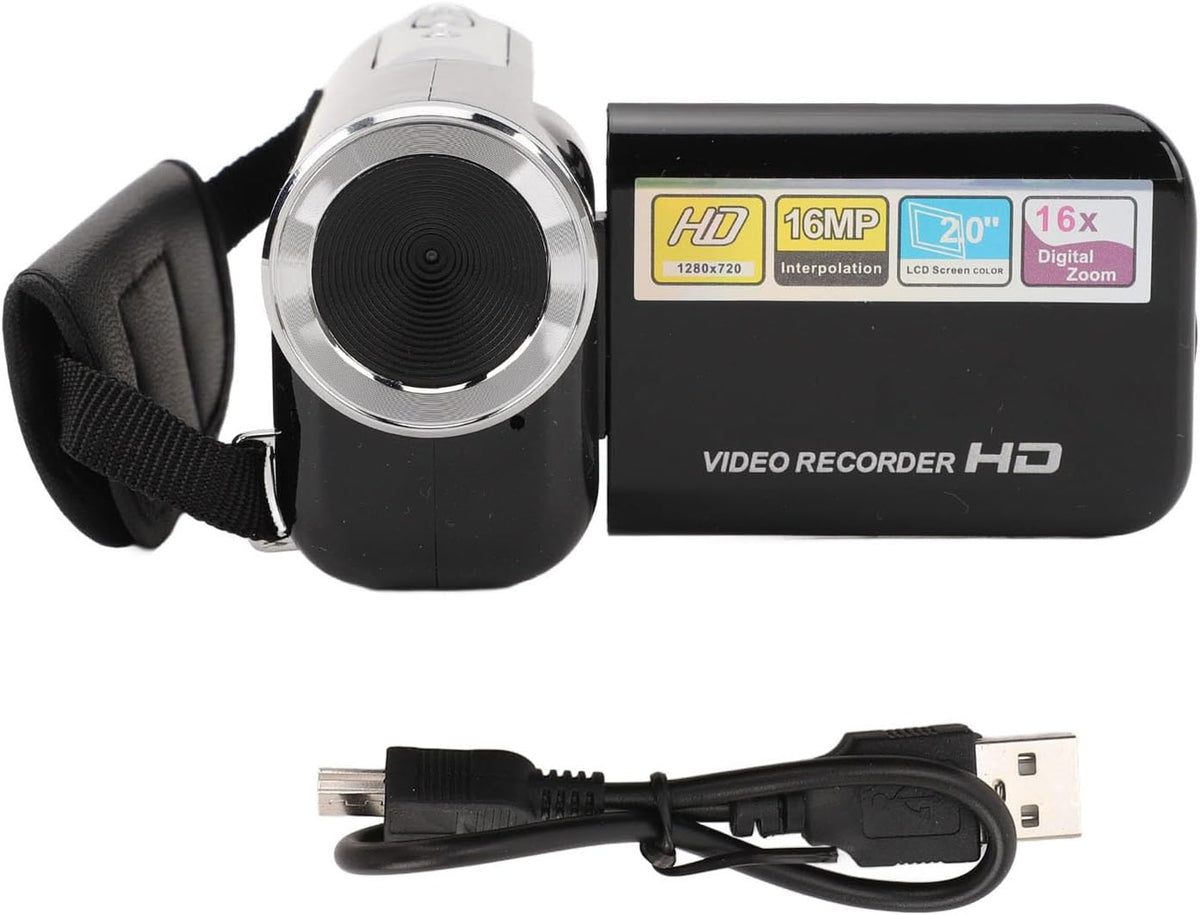 shenruifa 16MP 1080P 16X 2in 1/4 Inch Camcorder Digital Zoom Rotatable Screen Anti Shake USB Port Threaded Hole Video