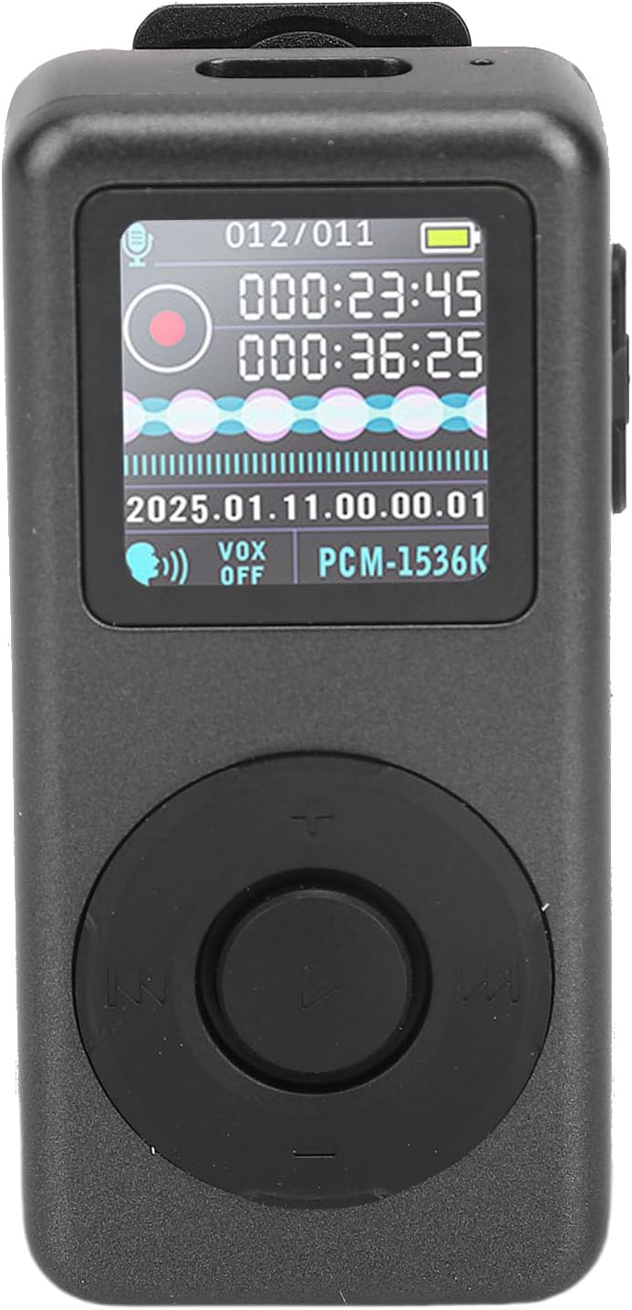 XUMIUZIY MP3 1536Kbps 5 (16GB) Player, Music Player Digital Audio Player with Noise Reduction HD Lossless Recording