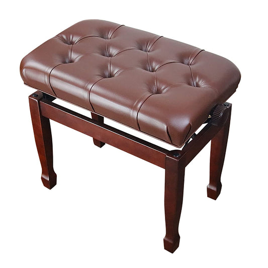 EliteBloom Leather Piano Bench Adjustable Deluxe Padded Piano Stool with Soft Pu Cushion Piano Stool,Keyboard Stool with Solid Hard Wood Construction,Brown