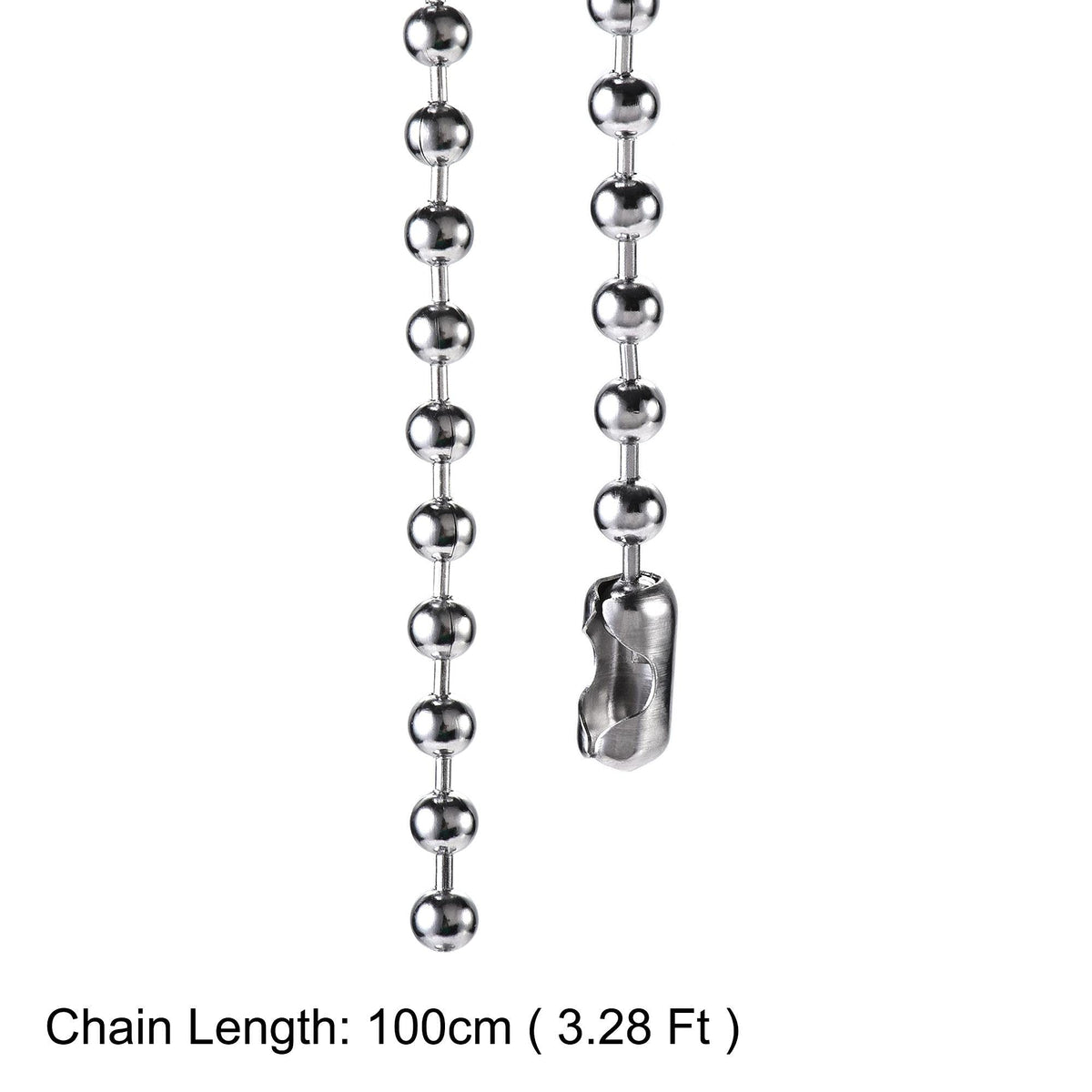 uxcell Pull Chain Extension 3.28 Ft Stainless Steel 6mm Beaded for Light Fan