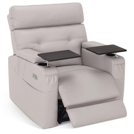 BarberPub Electric Lash Recliner Chair with Adjustable Headrest, Dual Motor Spa Facial Bed for Estheticians, Eyelash Extensions, Nails & Beauty, USB & Type-C Ports, Cup Holders 9904 (Warm Grey)