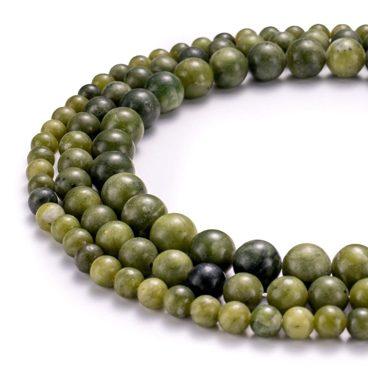 BEADIA Taiwan Green Jade Natural Stone Round Loose Semi Gemstone Beads for Jewelry Making 6MM 61PCS